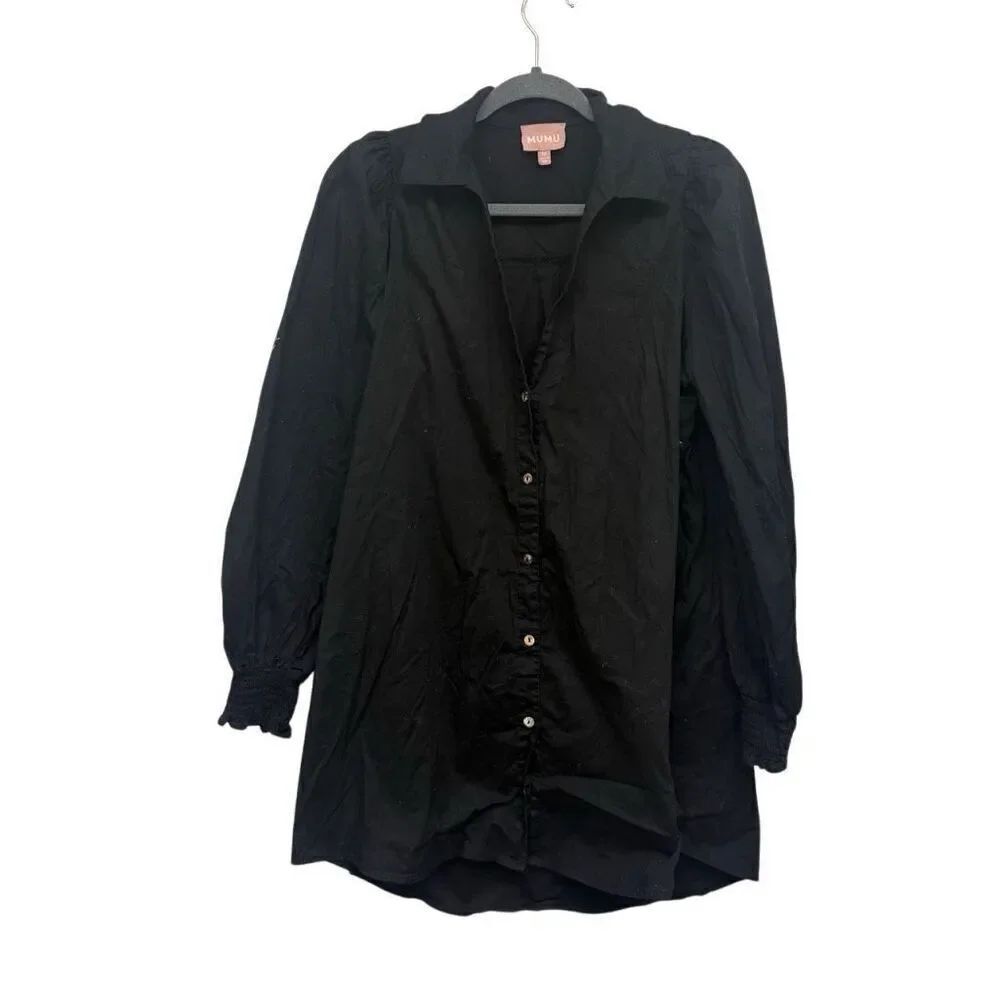 Show me your mumu black long sleeve tshirt dress size medium